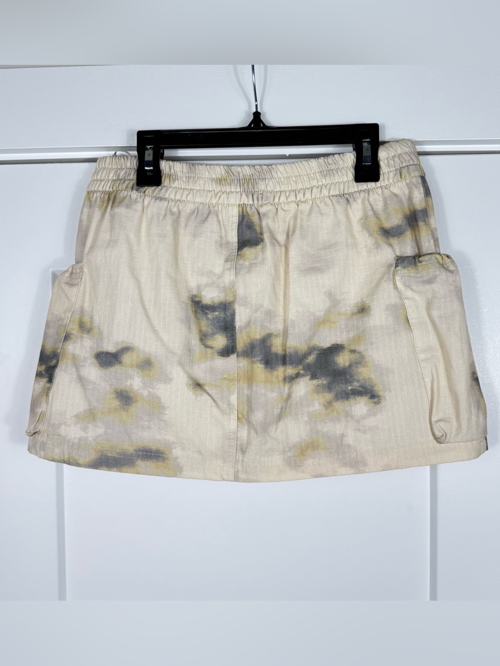 NWT Zara tie-dye cargo mini skirt Cotton elastic waistband & side Pockets Small